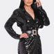 Pearl Belted Sequin Blazer Mini Dress