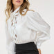 Insert Lace Trim Long Sleeve Blouse