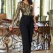 One Shoulder Zebra Sequins Jumpsuit