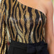 One Shoulder Zebra Sequins Jumpsuit