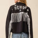 Howdy Sequin Fringe And Star Patches Jacket