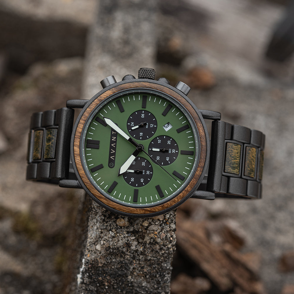 EXPLORER S - MILITARY BLACK (44MM) by AVANTWOOD