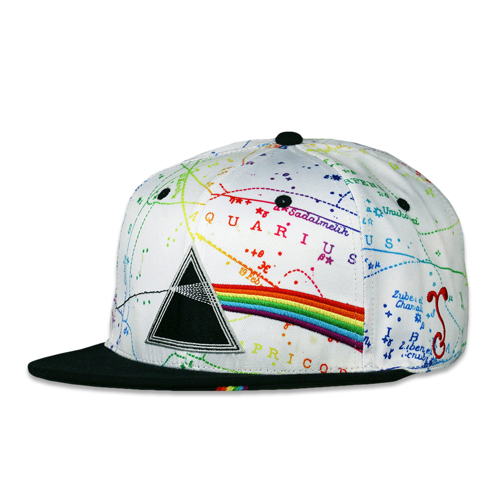 Pink Floyd Dark Side of the Moon White Fitted Hat by Grassroots California