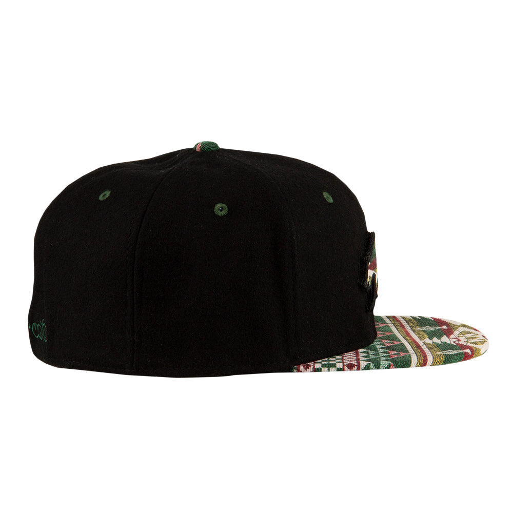 Removable Bear Evergreen Black Fitted Hat by Grassroots California