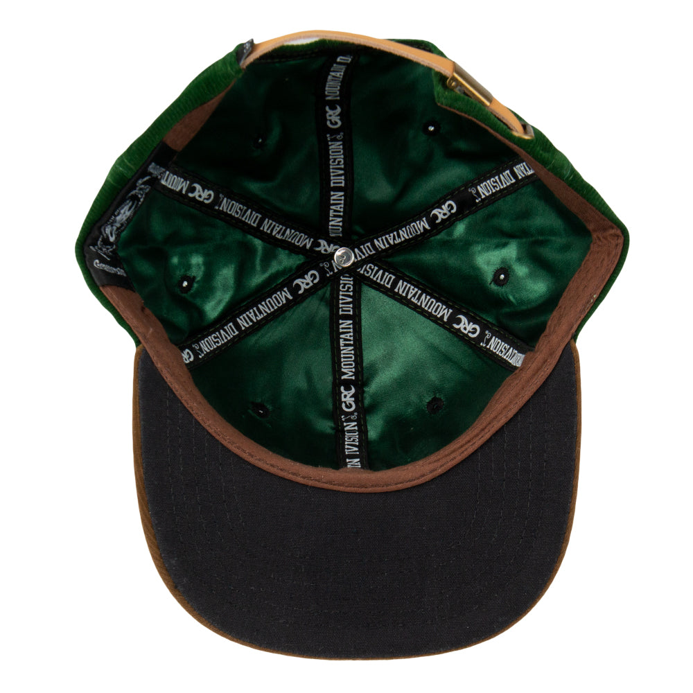 Mountain Division Mammoth Green Corduroy Strapback Hat by Grassroots California