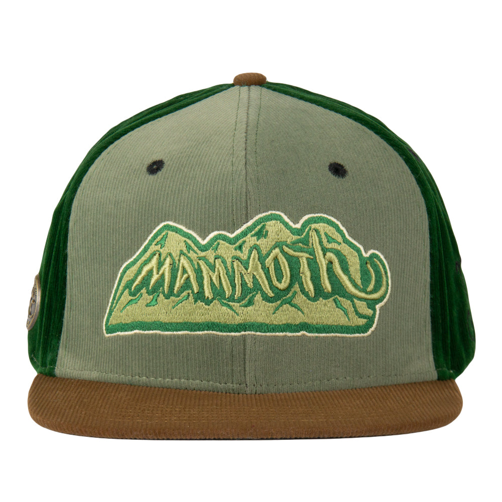 Mountain Division Mammoth Green Corduroy Strapback Hat by Grassroots California
