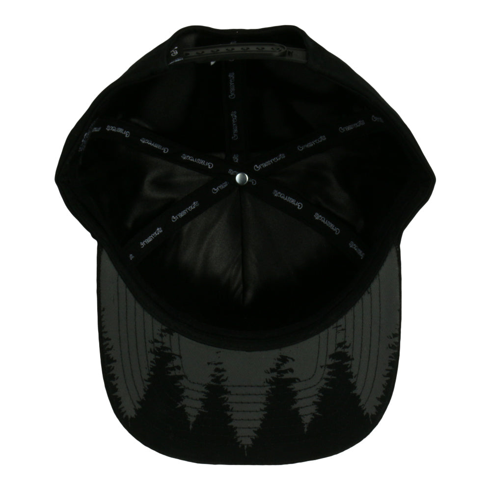 Bear Paw Removable Earflap Black Snapback Hat by Grassroots California