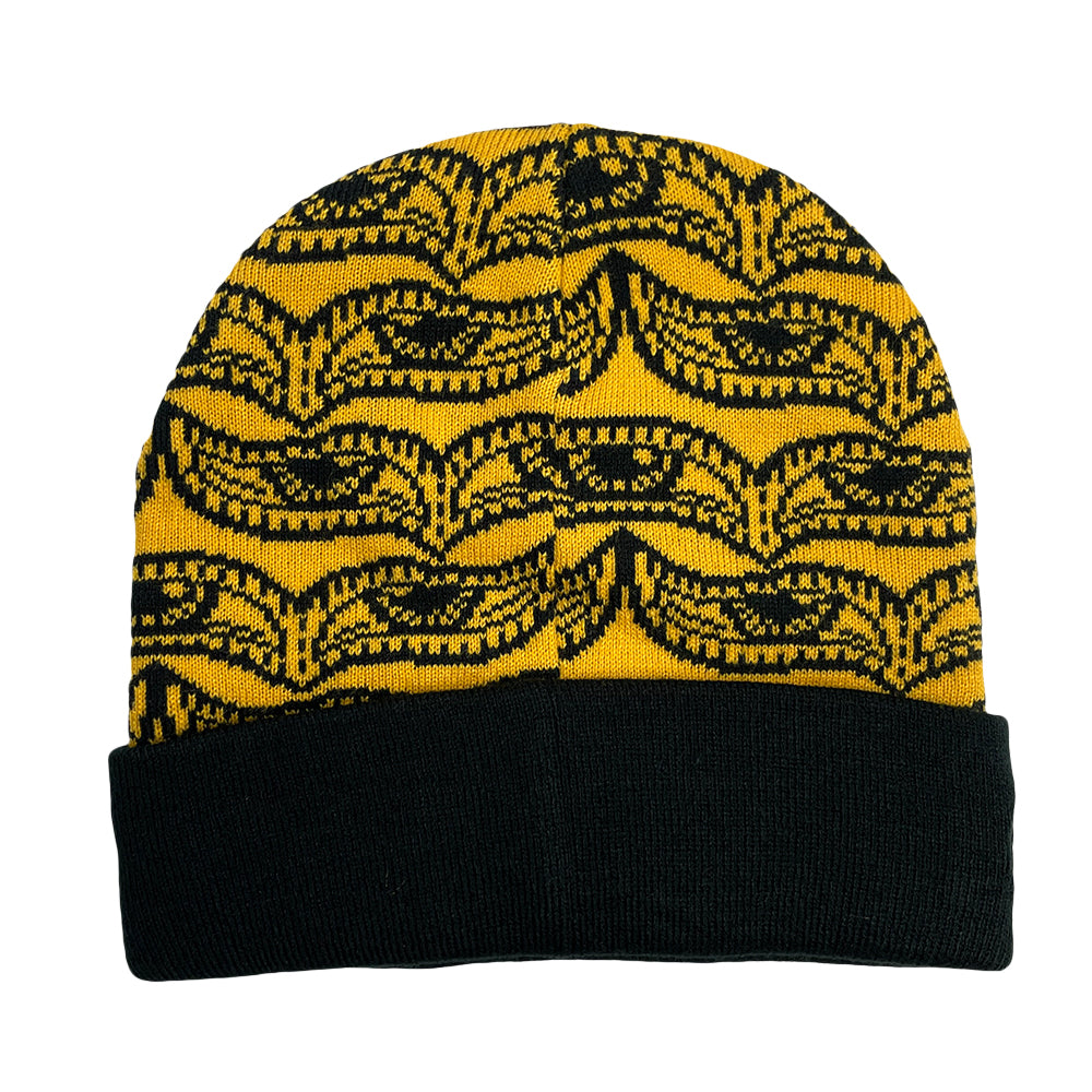 Chris Dyer Harmoneyes Yellow Cuff Beanie by Grassroots California