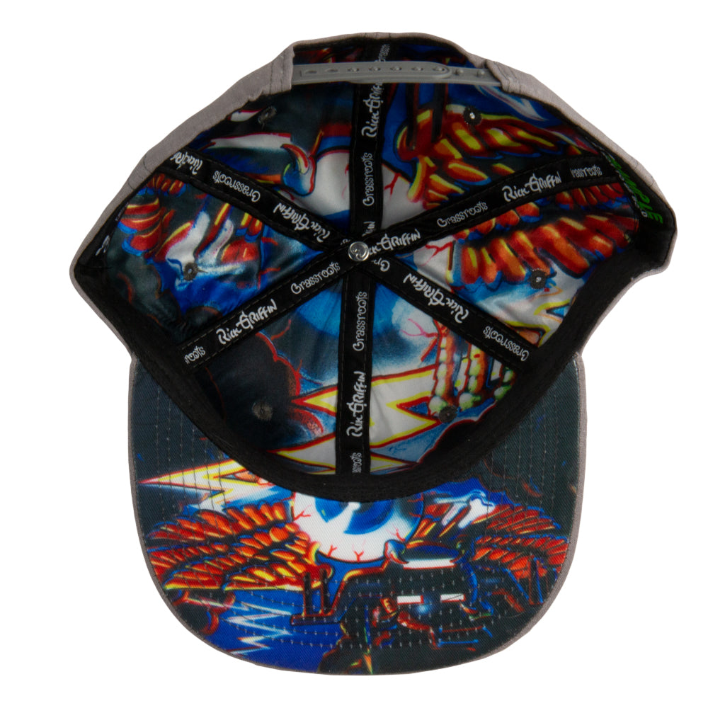Rick Griffin Hopi Mask Gray Snapback Hat by Grassroots California