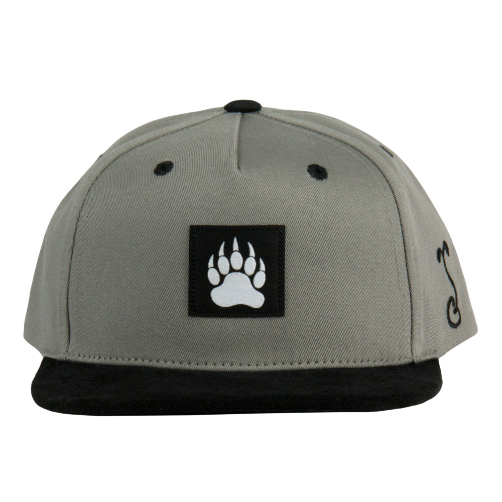 Bear Paw Gray Kids Snapback Hat by Grassroots California
