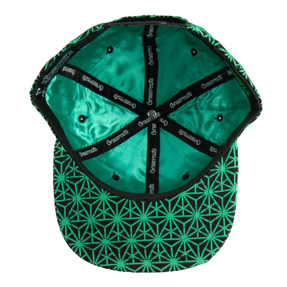 Removable Bear Geo Triangles Seafoam Snapback Hat by Grassroots California