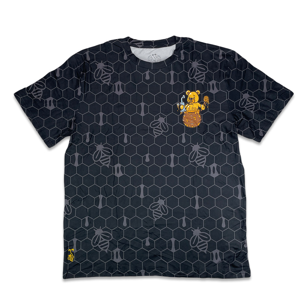 Honey Bear Black Honeycomb T Shirt by Grassroots California