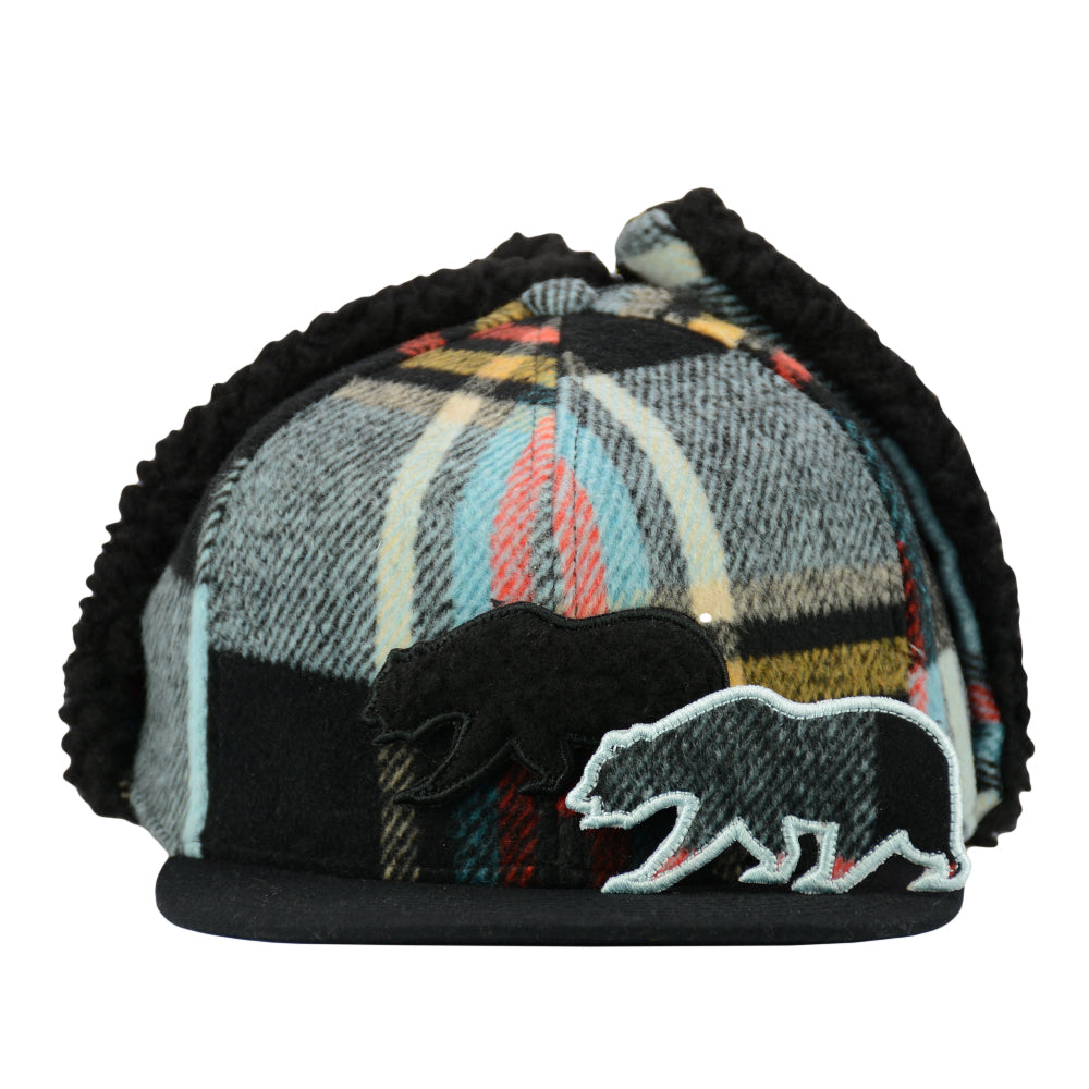 Removable Bear Pastel Flannel Earflap Fitted Hat by Grassroots California