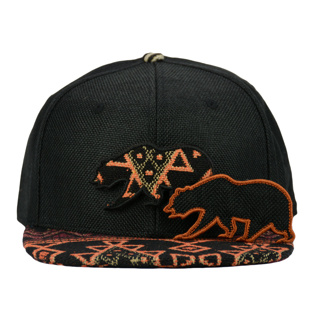 Removable Bear Copper Plateau Black Fitted Hat by Grassroots California