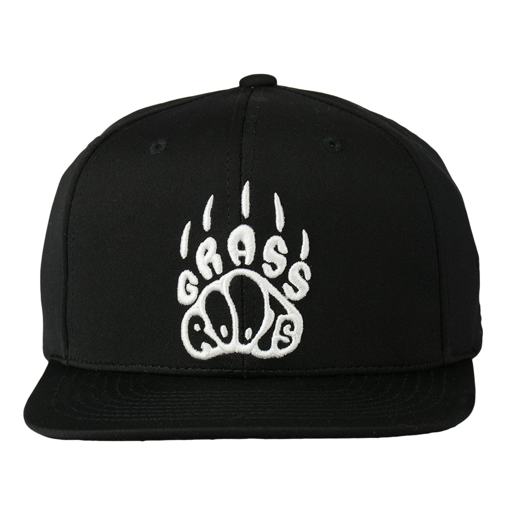 Grassroots Paw Print Black Dri-Bear Pro Fit Snapback Hat by Grassroots California