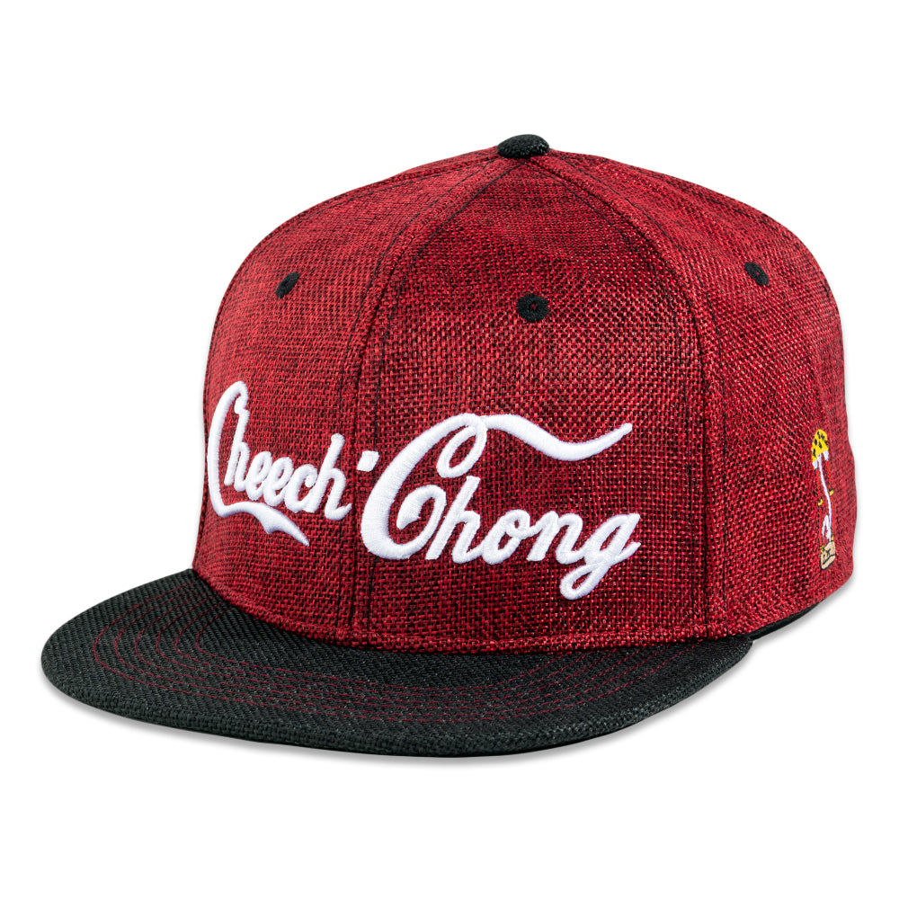 Cheech and Chong Red Script Fitted Hat by Grassroots California