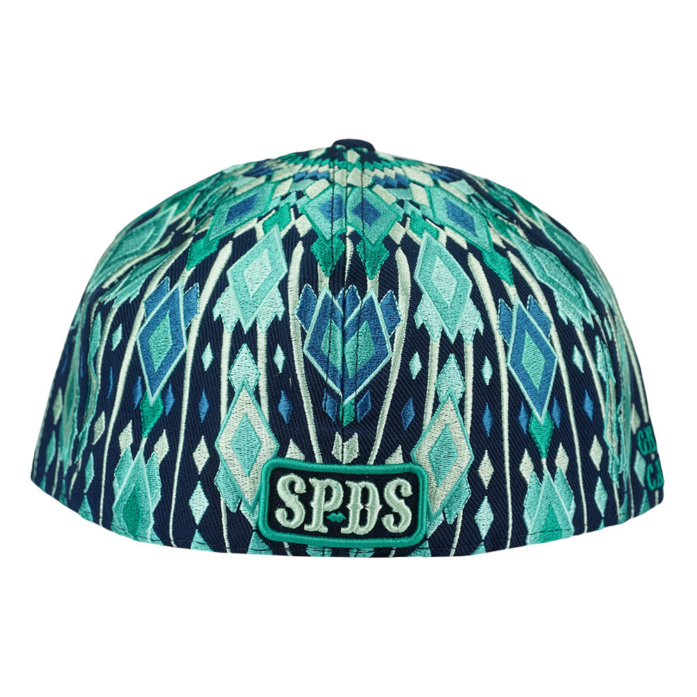 San Pedro Del Sol V3 Teal Fitted Hat by Grassroots California