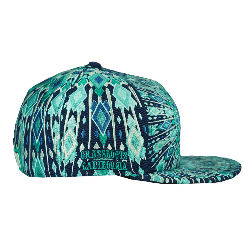 San Pedro Del Sol V3 Teal Fitted Hat by Grassroots California