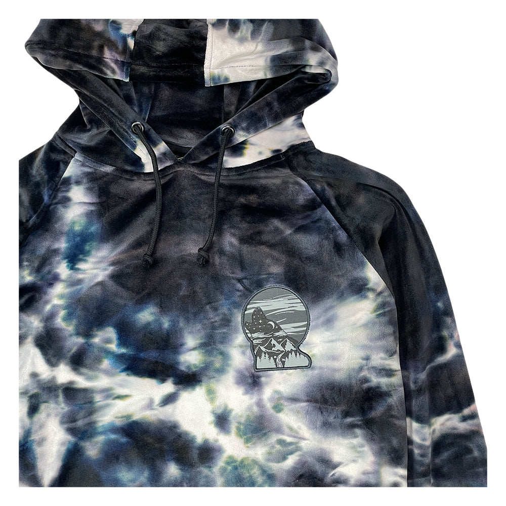 Equinox Howl Black Dye Velour Mens Pullover Hoodie by Grassroots California