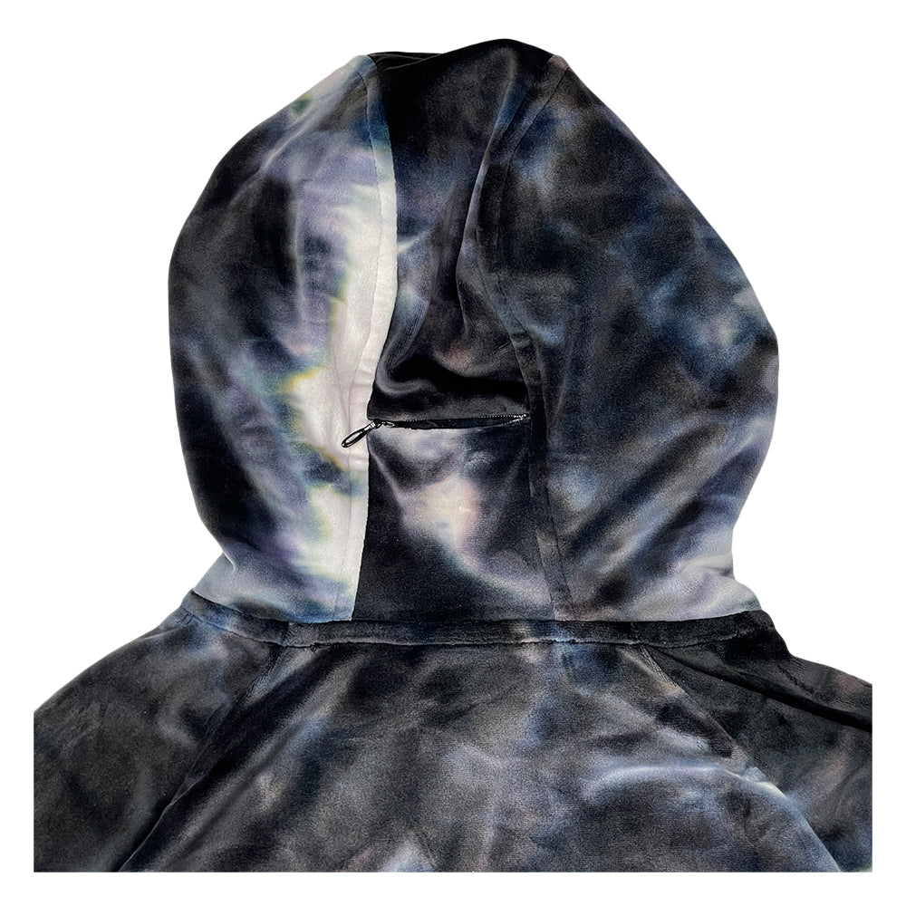 Equinox Howl Black Dye Velour Womens Pullover Hoodie by Grassroots California