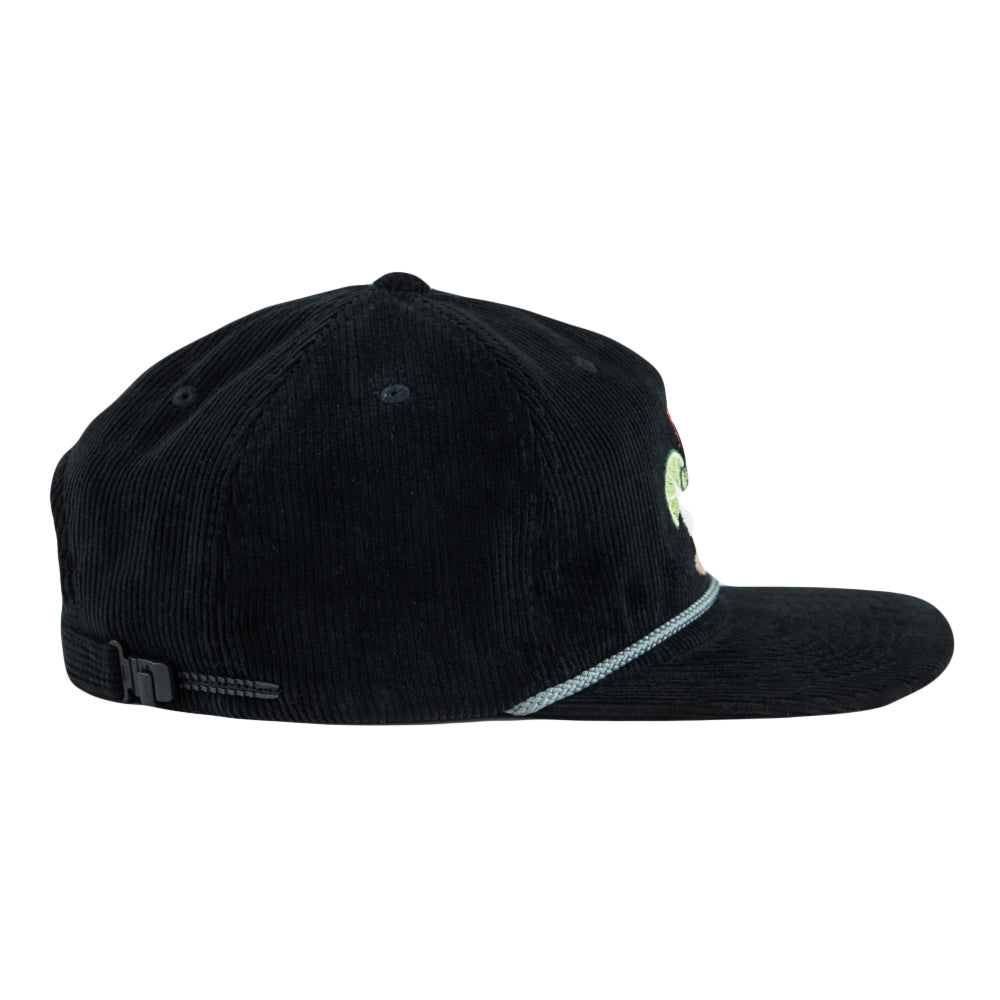Pho 20 Black Corduroy Zipperback Hat by Grassroots California