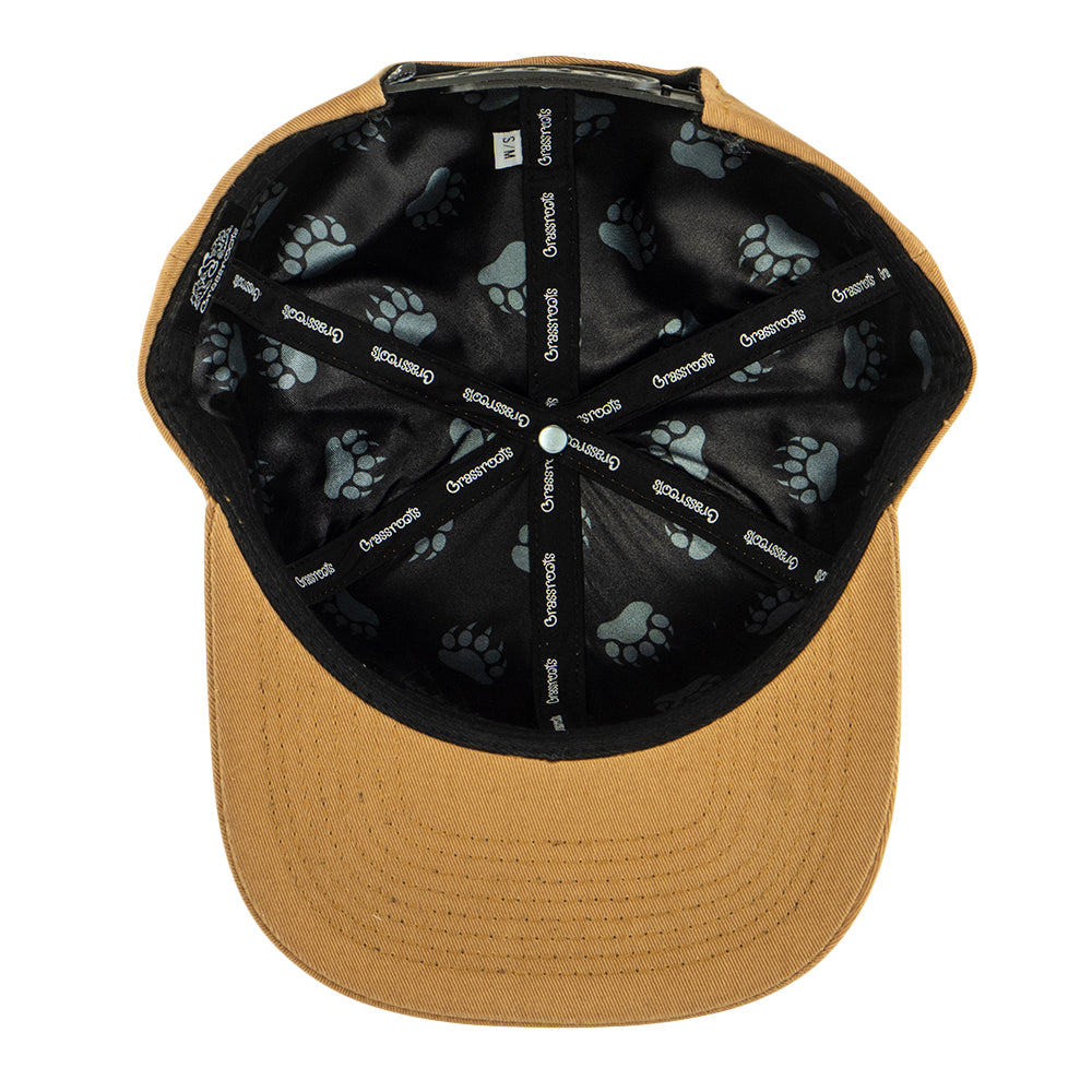 Grassroots Paw Print Tan Pro Fit Snapback Hat by Grassroots California