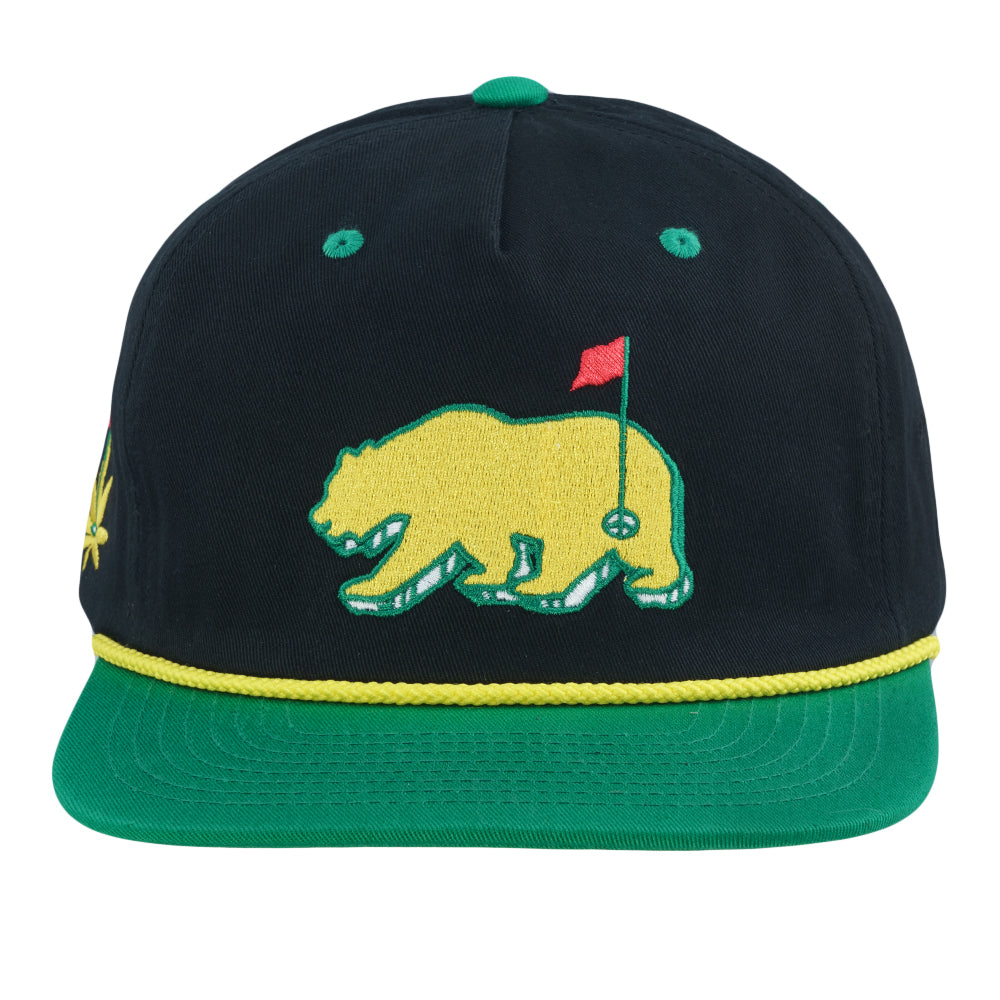 Kush Bear Black Unstructured Snapback Hat by Grassroots California