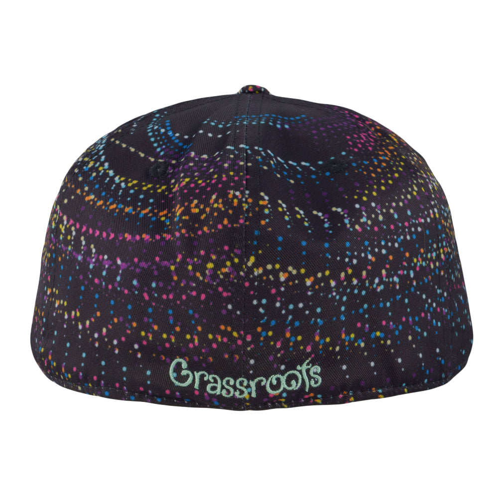 Night Owl Rainbow Vortex Fitted Hat by Grassroots California