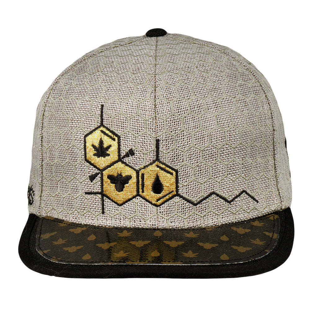 BeeSlick Molecule Tan Snapback Hat by Grassroots California