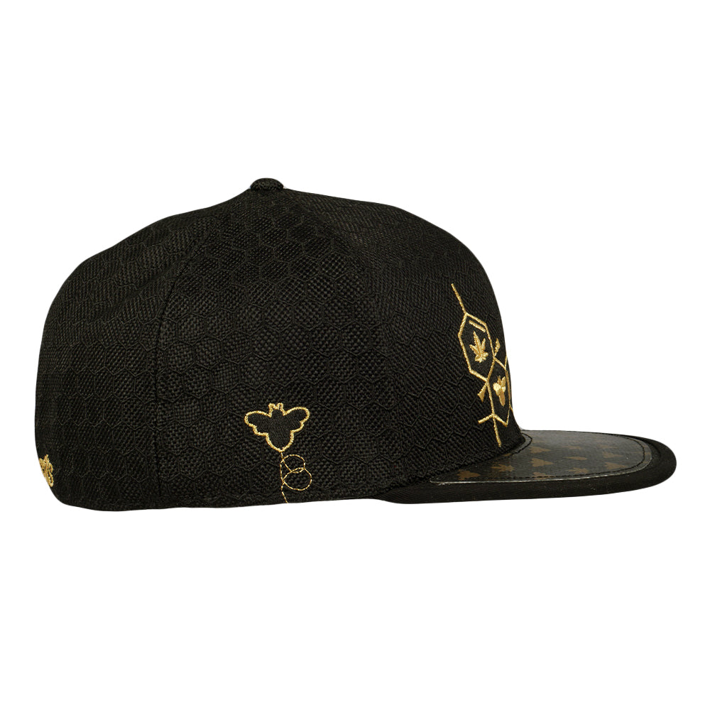 BeeSlick Molecule Black Fitted Hat by Grassroots California