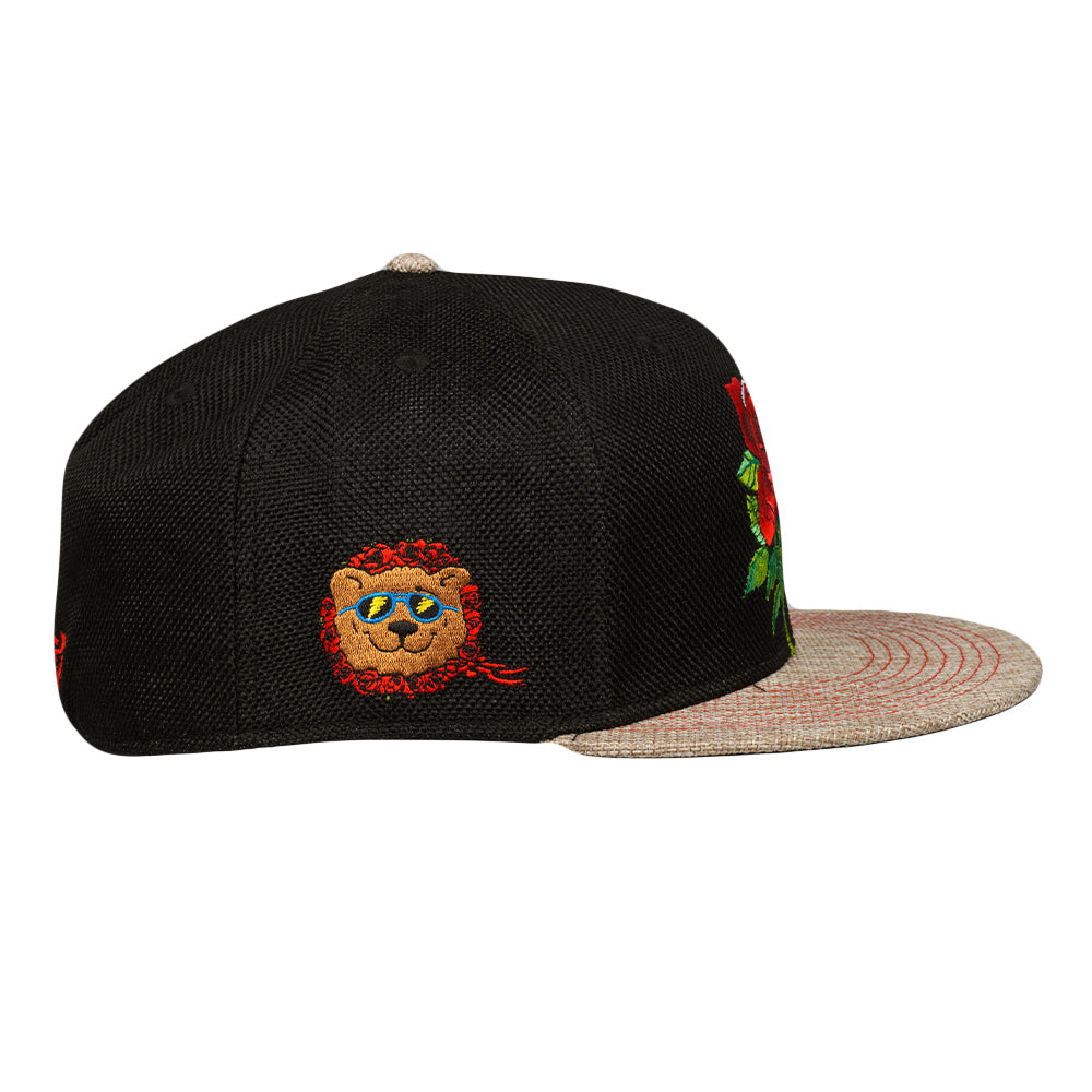 Stanley Mouse Red Rose Black Fitted Hat by Grassroots California
