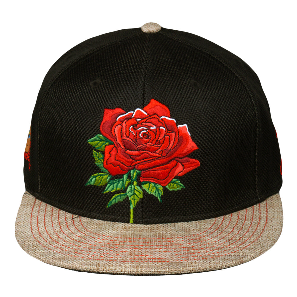 Stanley Mouse Red Rose Black Fitted Hat by Grassroots California
