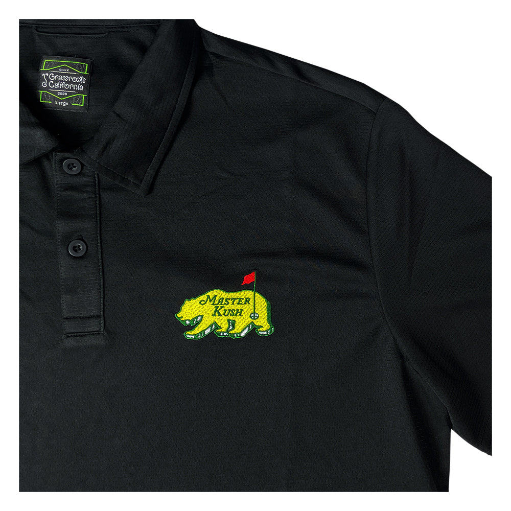Kush Bear Black Polo Shirt by Grassroots California