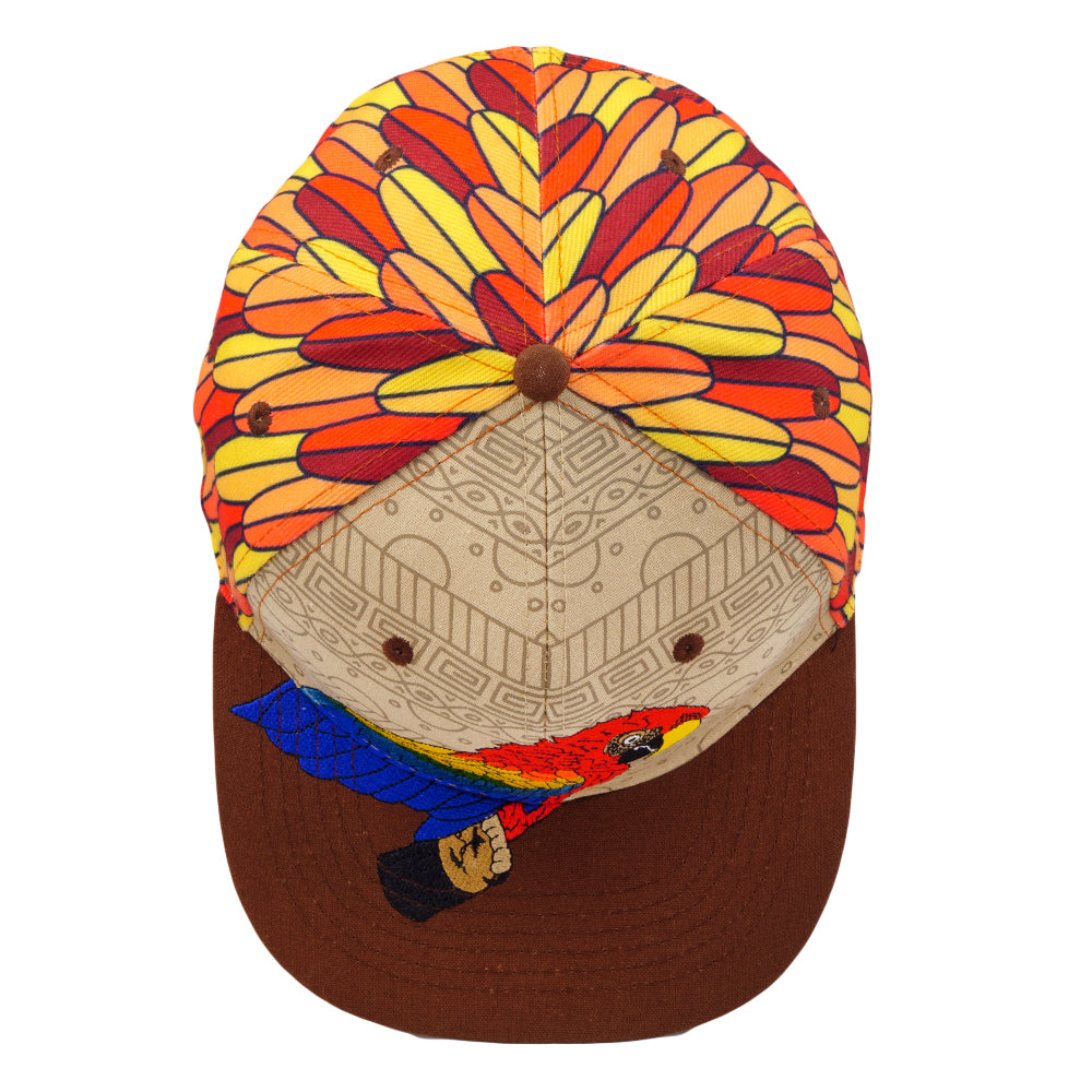 Red Macaw Feathers Snapback Hat by Grassroots California