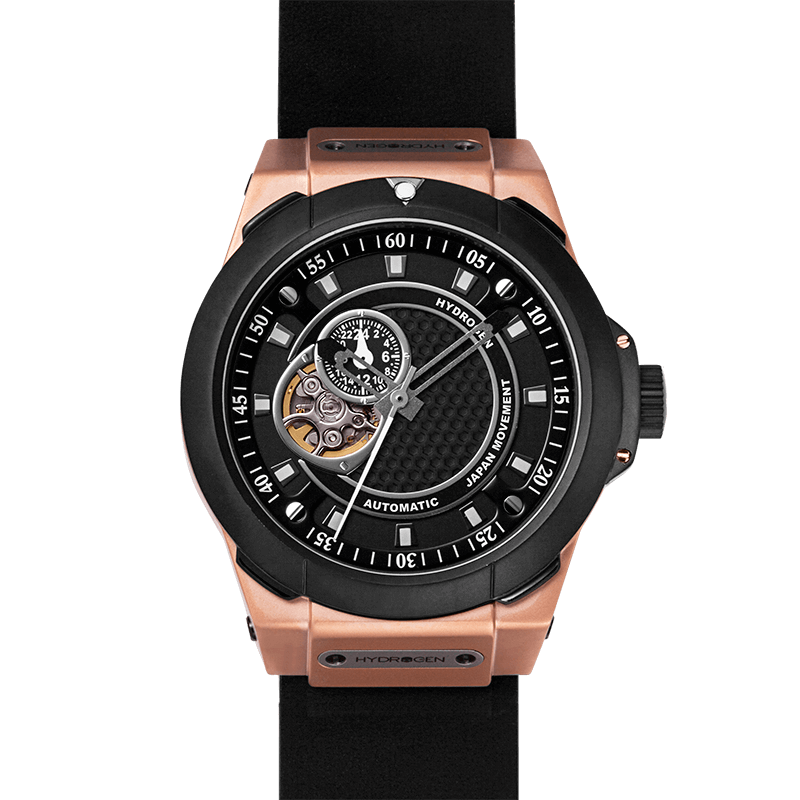 Vento Black Rose Gold Leather by Hydrogen Watch
