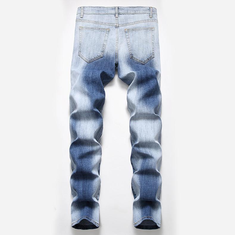 Land of Nostalgia Distressed Denim Slim Fit Pants Men's Ripped Stretch Jeans by Land of Nostalgia