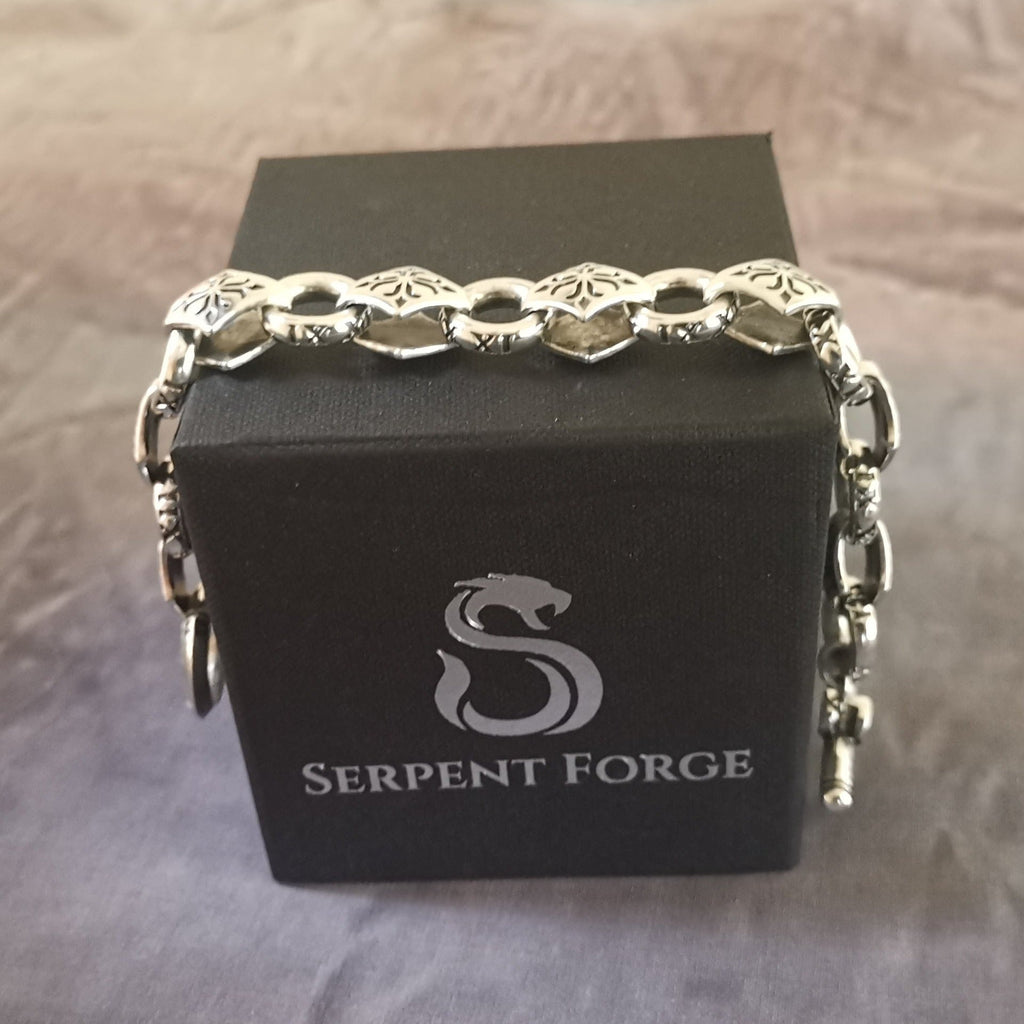 Cross Chain Bracelet by Serpent Forge