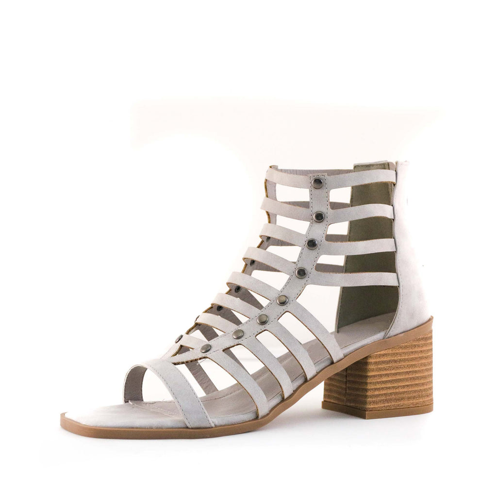 Women's Mina Strappy Block Heel Sandal Stone by Nest Shoes