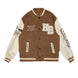 Retro Bear Embroidered Baseball Letterman Jacket