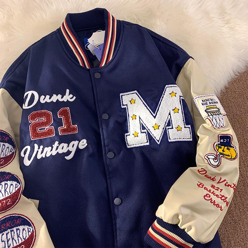 New American Retro Letter Embroidered Jackets