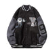 Retro Bear Embroidered Baseball Letterman Jacket