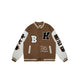 Retro Bear Embroidered Baseball Letterman Jacket