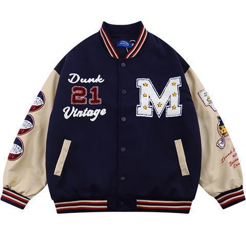 New American Retro Letter Embroidered Jackets