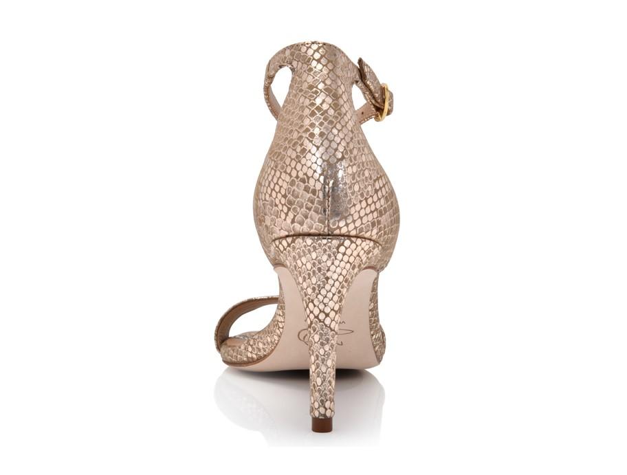 Simone Champagne Metallic Snake by Joan Oloff Shoes