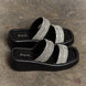 Qupid Bright Mind Platform Wedge Rhinestone Sandal