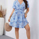 Plus Size Surplice Neck Flutter Sleeve Dress