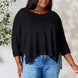 Zenana Full Size Round Neck High-Low Slit Knit Top
