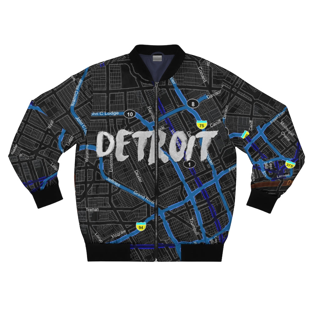 Detroit Kimante All Black AOP Bomber Jacket