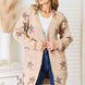 Double Take Star Pattern Open Front Longline Cardigan