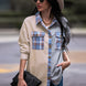 Plaid Contrast Drop Shoulder Shacket